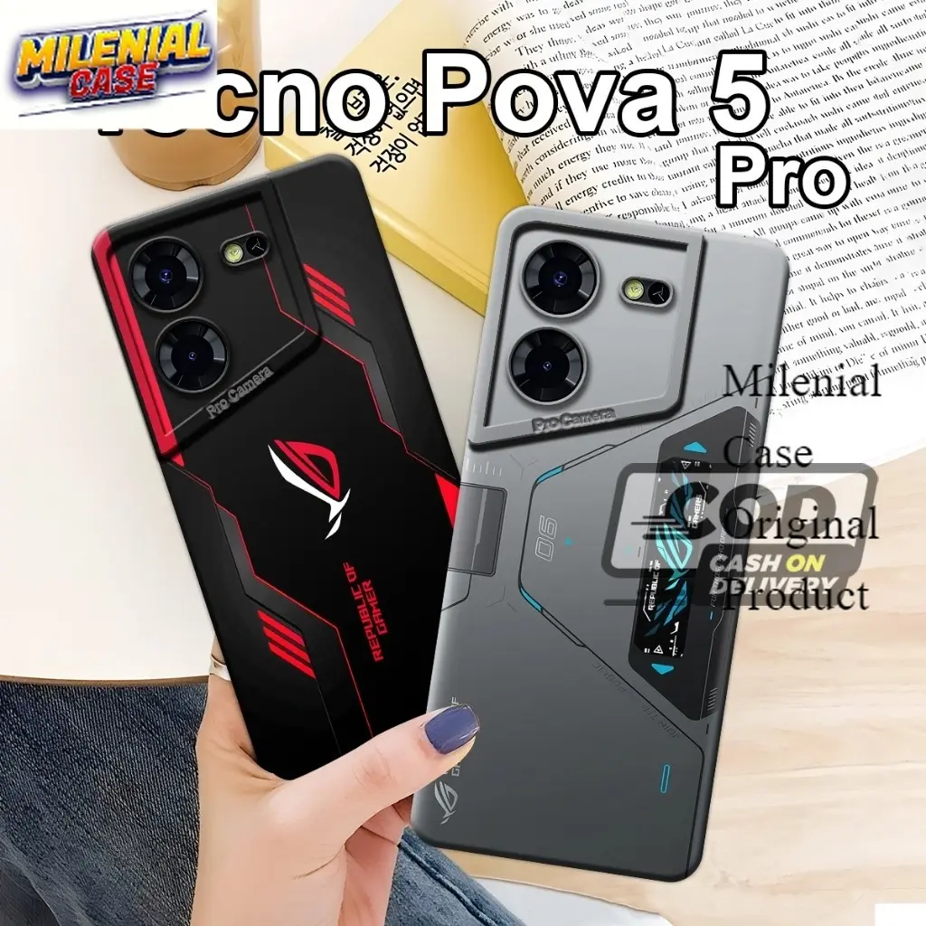 Softcase Tecno Pova 5, Pova 5 Pro Terbaru Motif Cover ROG Gaming Case Anti Slip Casing ROG Keren Softcase Tecno Pova Silikon Tpu Pro Camera Kesing Tecno Terbaru Cover Handphone Pelindung Hp Tecno Airo Case Bisa COD BAYAR DITEMPAT
