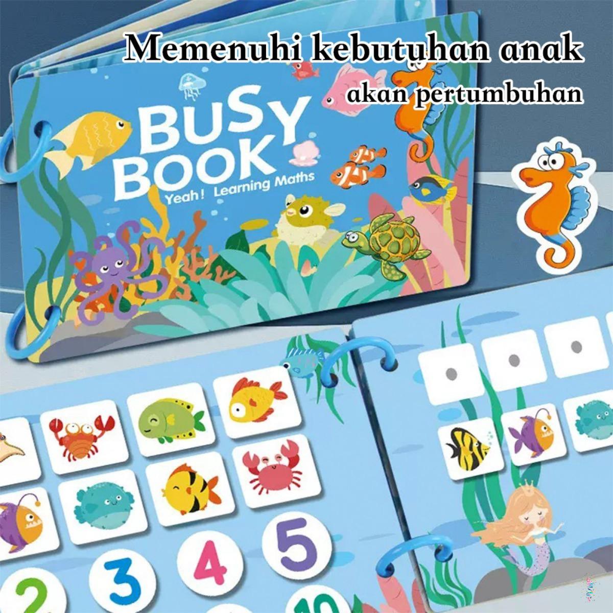 Buku Aktivitas Montessori Interaktif: Permainan Sensorik & Motorik, Pemilihan Bayi, Edukasi Dini, Mainan Pembelajaran Bayi, Buku Kain Anak