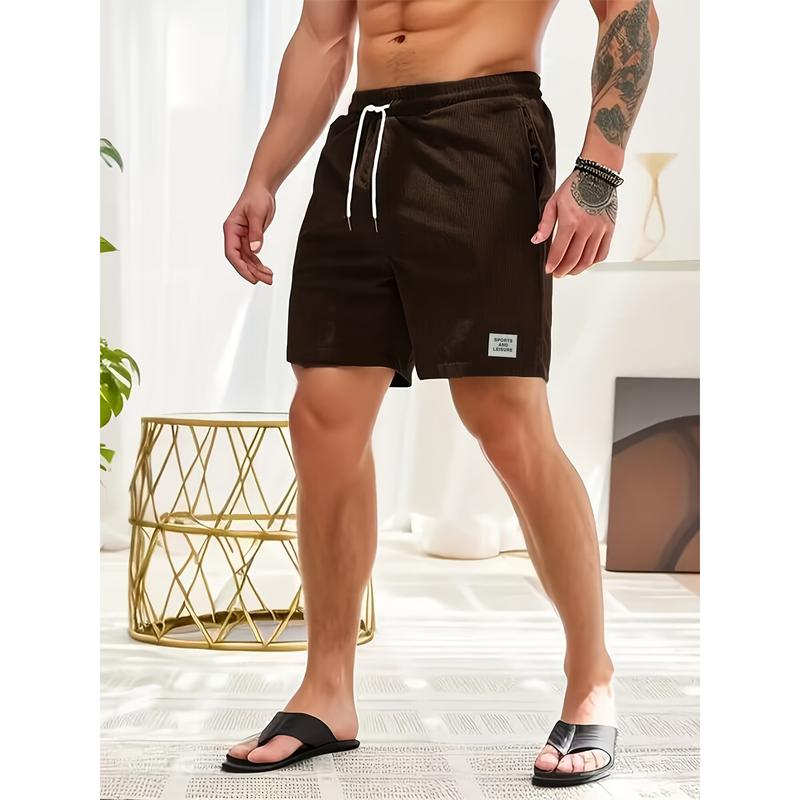Product Introduction of 2025 Summer new solid color lace-up sweatpants corduroy simple quarter shorts men's shorts casual pants spot selu  ar  kargo mens  jeans 18