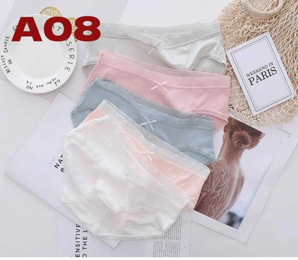 5 pcs korean assorted color SEAMLESS cotton LINGERIE panty A08 Womenswear Women Comfort Lady Innerwear Bridal