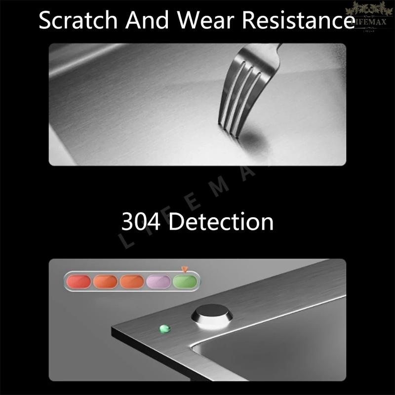 [SG Seller]Kitchen Nano Sink Single/Double Sink 304 Stainless Steel Household Sink With Kitchen Faucet Drain Accessories 5