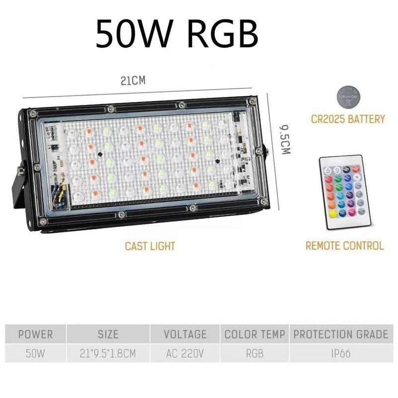 LAMPU SOROT 50W RGB MODEL TIPIS IP65 / LAMPU TEMBAK TIPIS 50 WATT RGB White White 0