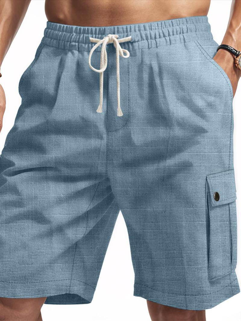 Product Introduction of Men's Solid Flap Pocket Cargo Shorts, Regular Fit Casual Fashion Comfy Shorts for Summer, Men's Bottoms for Daily Wear 5