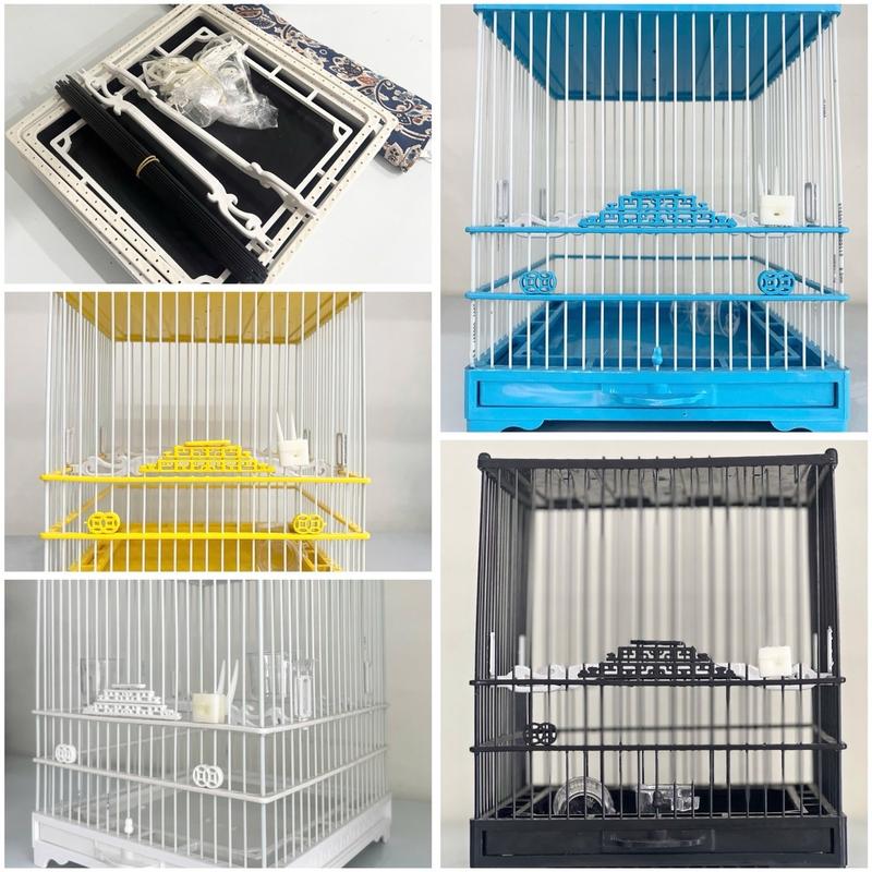 Khung lồng khuyên nhựa size 21x23 tự ráp đủ màu sắc có phụ kiện kèm theo-phụ kiện lồng chim Huyền Trần