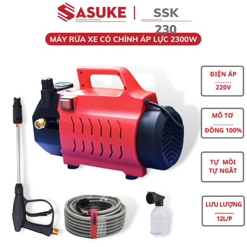Máy rửa xe dây đồng SASUKE 2300w có chỉnh áp lực nước