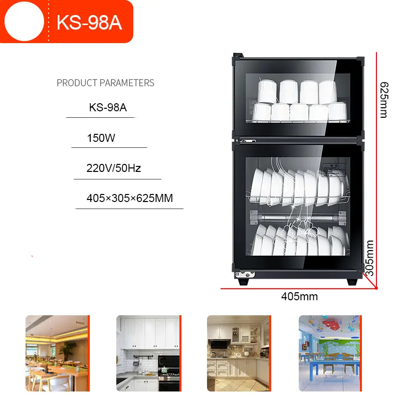 Tủ sấy bát đĩa 2 tầng 98lít khử khuẩn diệt trùng cao cấp - Máy sấy chén bát gia đình 6
