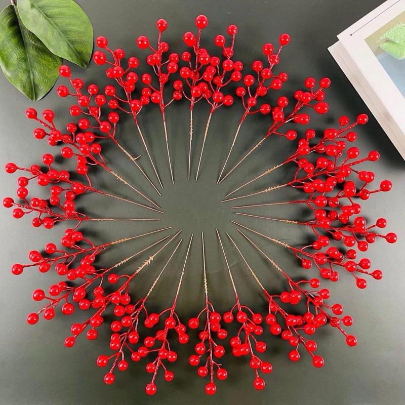 Set 100 cành đào đông (cherry) dài 20cm ,nhánh đào đông trang trí tết