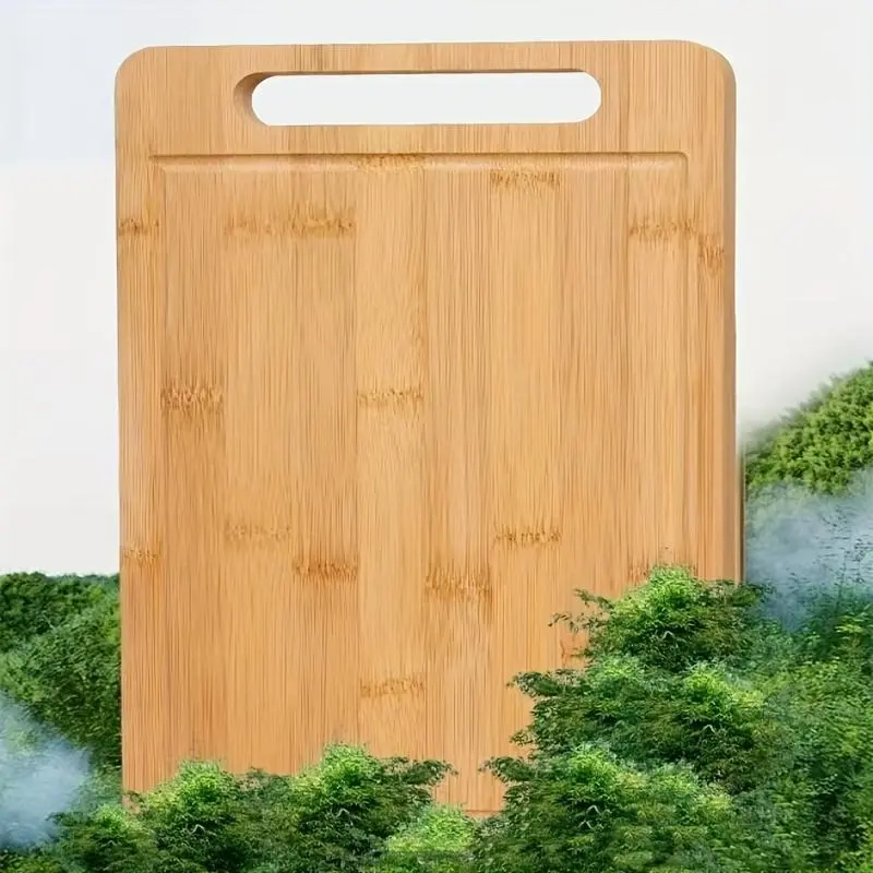 Wooden Cutting Board, 1 Count Chopping Board with Juice Groove, Durable Kitchen Cutting Board for Fruit, Vegetable, Meat, Kitchenware 4