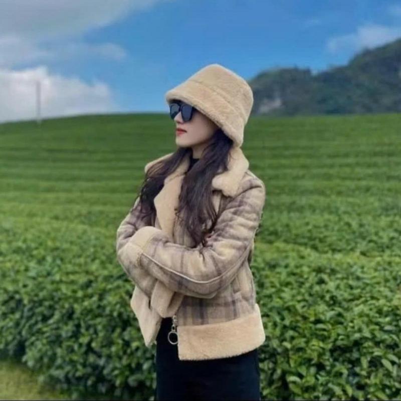 Áo Khoác Dạ Nữ Lót Lông Dày Dặn Cổ Bẻ Phong Cách Hàn Quốc - Jacket, Top Nhung Voi