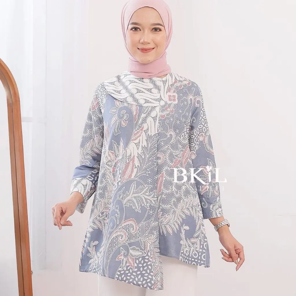 Baju batik motif terbaru blus atasan wanita batik pekalongan seragaman katun best seller
