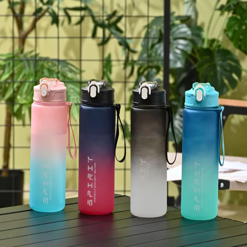 800ML Sports Water Bottle, 1 Count Portable Large Capacity Water Bottle with Straw & Handle, Drinking Cup for Home Office School Outdoor, Drinkware 0