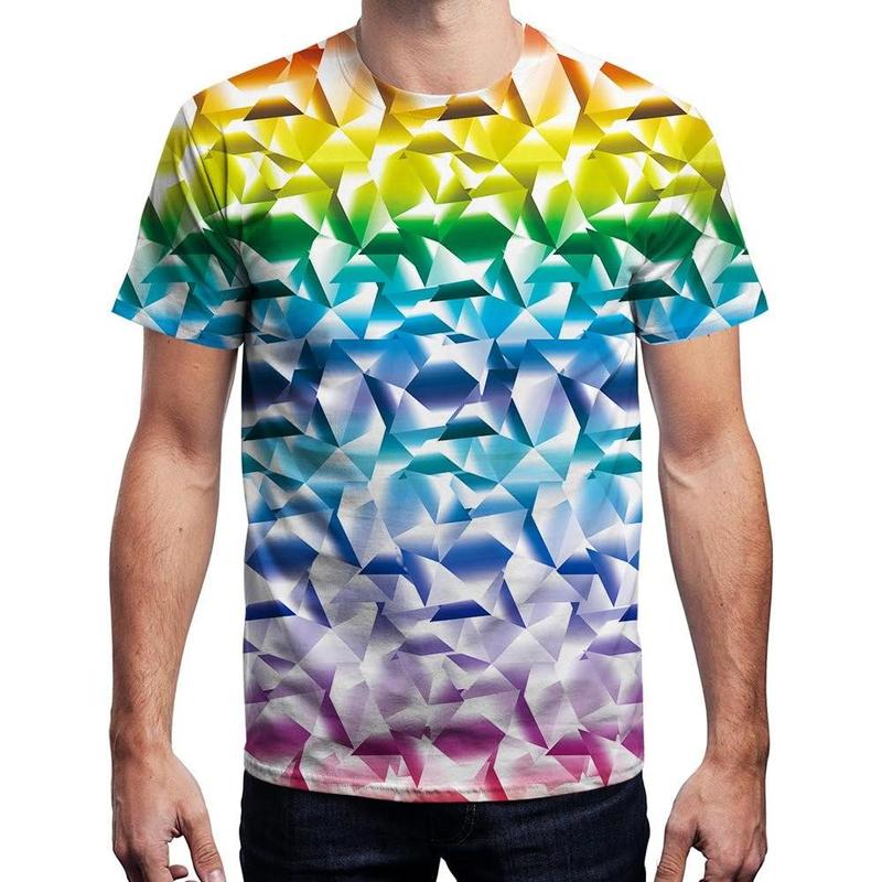 Áo Sơ Mi In 3D, Unisex, Họa Tiết Không Gian Đầy Màu Sắc, Áo Thun, Thích Hợp Cho Thanh Niên 3