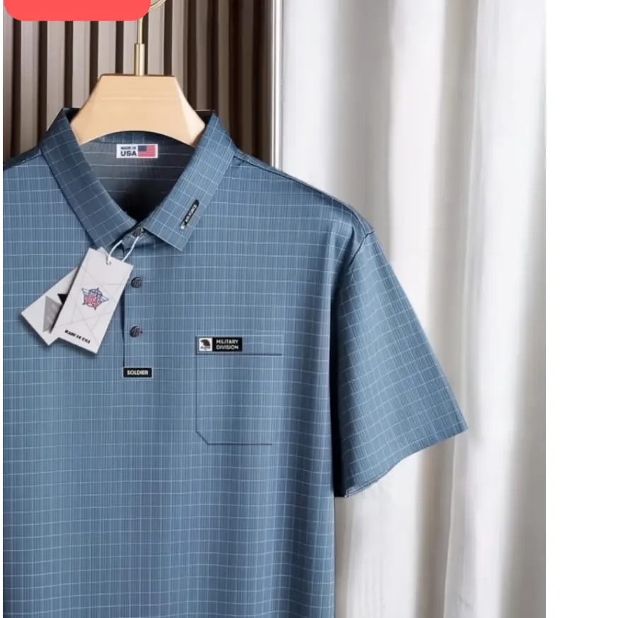ÁPolo Nam Trung Niên Có Túi Chất Liệu Thun Lạnh Cao Cấp Menswear Shirt Nhung Có Cổ