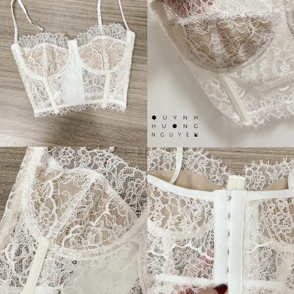 Áo croptop ren thiết kế dáng corset ren mềm nhiều màu sắc (mút mỏng lắp rời)