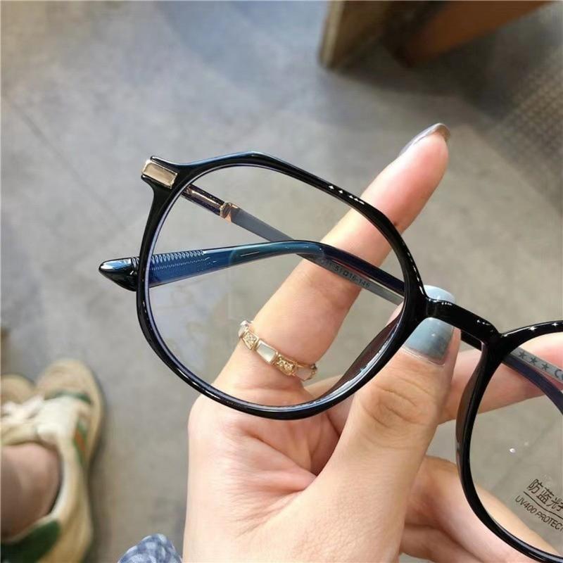Kính gọng tròn không đều thời trang dành cho phụ nữ, kính chống bức xạ Hàn Quốc, chống Xanh Biển ánh sáng 8