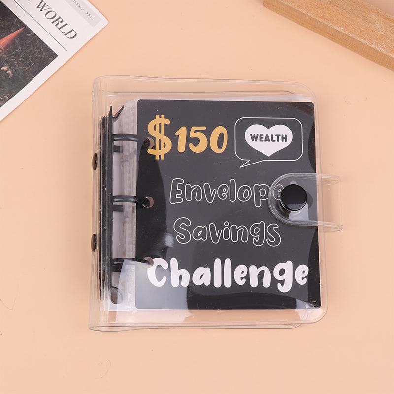 Product Introduction of Simple Mini Binder Money $150/300/500/1000 Savings Challenge Binder Cash Budget Storage Book Budget Binder With Cash Envelopes 32