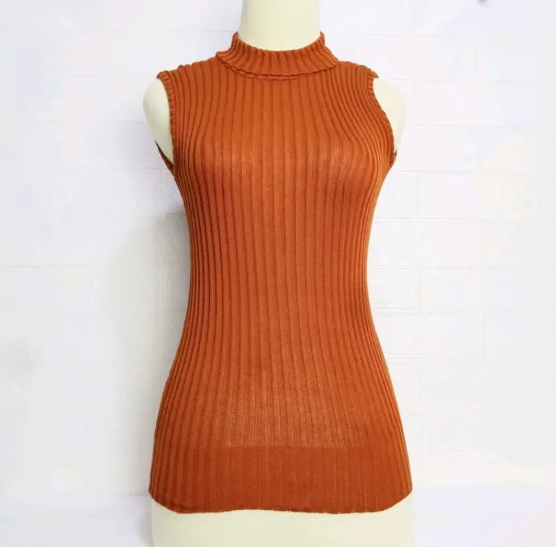 BEST SELLER - BAJU ATASAN RIB CLARESTA KNIT LEHER TINGGI UKURAN (S/L/XL) - BAJU RAJUT WANITA TANPA LENGAN - MANSET LEKBONG - INNER MANSET DALEMAN HIJAB - MANSET PREMIUM / MANSET TERMURAH 6