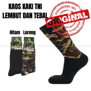 Kaos Kaki TNI/Kaos Kaki Tebal Loreng dan Hitam Lembut Nyaman Pria Panjang