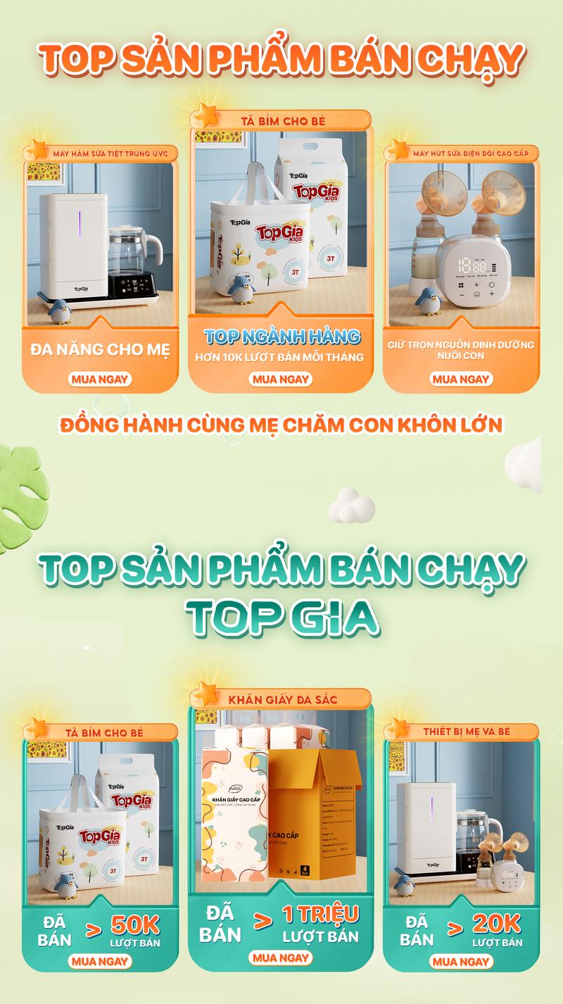 Product Introduction of (TẶNG 100 MIẾNG LÓT THẤM SỮA) 1 BỊCH Tã Bỉm Topgiakids pH<7 an toàn cho da bé, mềm mại, mỏng nhẹ, chống tràn tối đa tặng 100 miếng lót thấm sữa và kèm 2 miếng dùng thử (TDN) 19