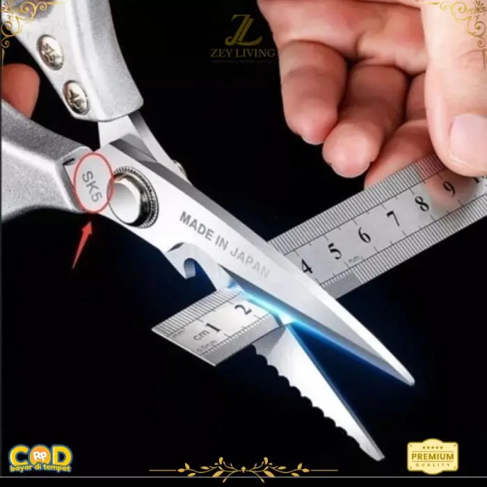 〖ZEY〗 Gunting Dapur Tajam & Tebal Made in Japan Premium Scissors SK5 Steel Gen 4 - Gunting Dapur Multifungsi Baja Tahan Karat original Kitchenware 0