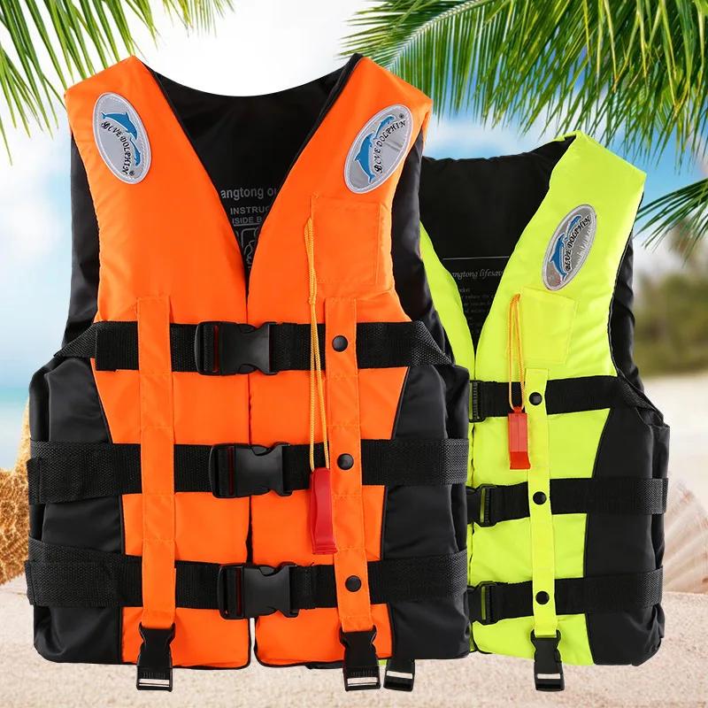 Product Introduction of Outdoor Adult  Swimming Life Jacket Adjustable Buoyancy Survival Suit Polyester Children Life Vest with Whistle 2