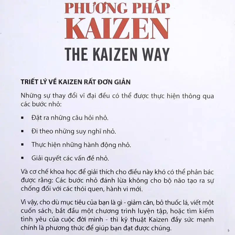 Sách Phương Pháp Kaizen - Bí quyết mở giải quyết khó khăn trong cuộc sống 1