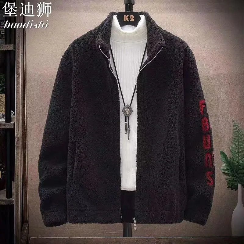 Áo Khoác Len Cừu, Dành Cho Nam Giới, Mùa Thu Và Mùa Đông, Lót Lông Cừu, Dày Và Rộng, Phong Cách Thường Ngày Cổ Chân Đế Hợp Xu hướng Quần Áo Nam, Thời Trang, Hàng Mới Về Menswear Jacket 8