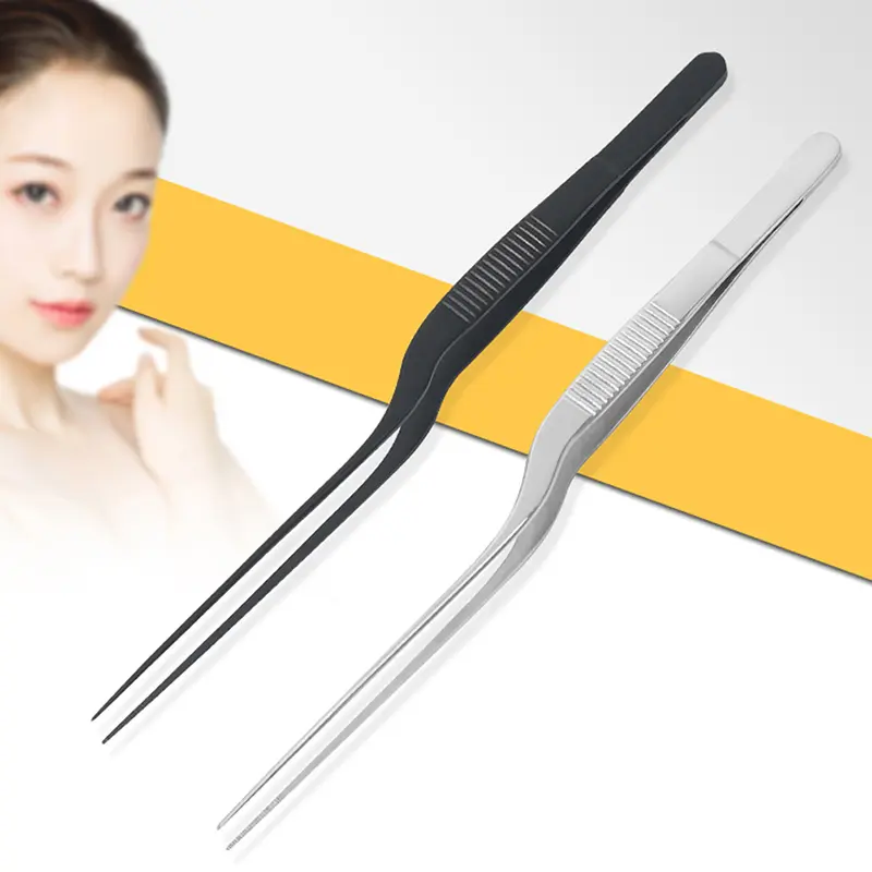 Nhíp Thép Không Gỉ, Dụng Cụ Làm Sạch Tai Chuyên Nghiệp Dụng Cụ Ngoáy Tai, Nhíp Uốn, Dụng Cụ Làm Sạch Tai, Dụng Cụ Chăm Sóc Tai, 1 Cái