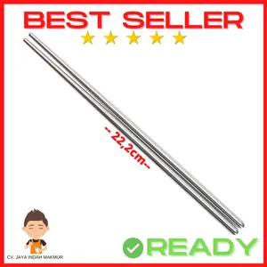 Sumpit Makan Korea Polos Vakum Stainless Steel Bulat 1 Pasang (2pcs)