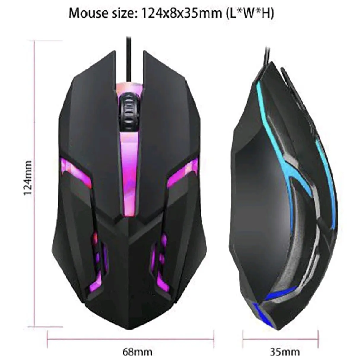 Chuột Gaming Black Siêu Bền-Chuột Chơi Game Có Dây 1000 Dpi Kèm Đèn Led Nền ( bảo hành 1 đổi 1)