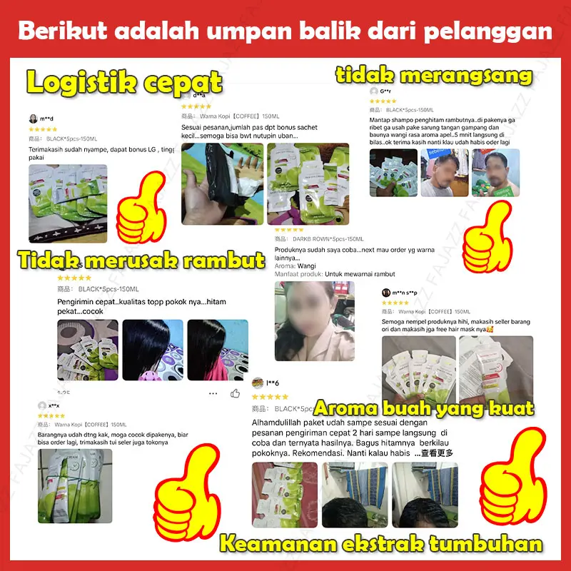 【Fajazz】【5bksx 30ml 】FAJAZZ Pewarna Rambut cuma，total 150ML 【COD】Produk Terlaris - Pewarna Rambut Bubble - Hair Colour Cream - Anda Dapat Mewarnai Rambut di Rumah Dye/Hitam Alami/Warna Coklat Tua/Warna Kopi 8
