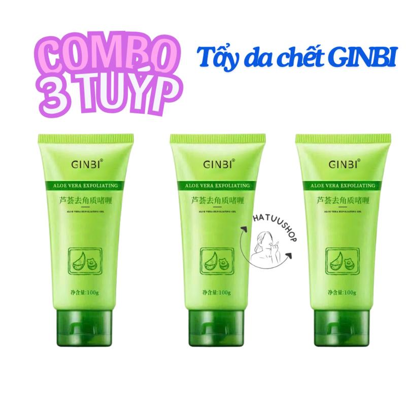   Combo 3 tuýp  Gel Tẩy Da Chết Da Mặt Nha Đam Ginbi Giúp Làm Sạch Da Giúp Da Mịn Màng 