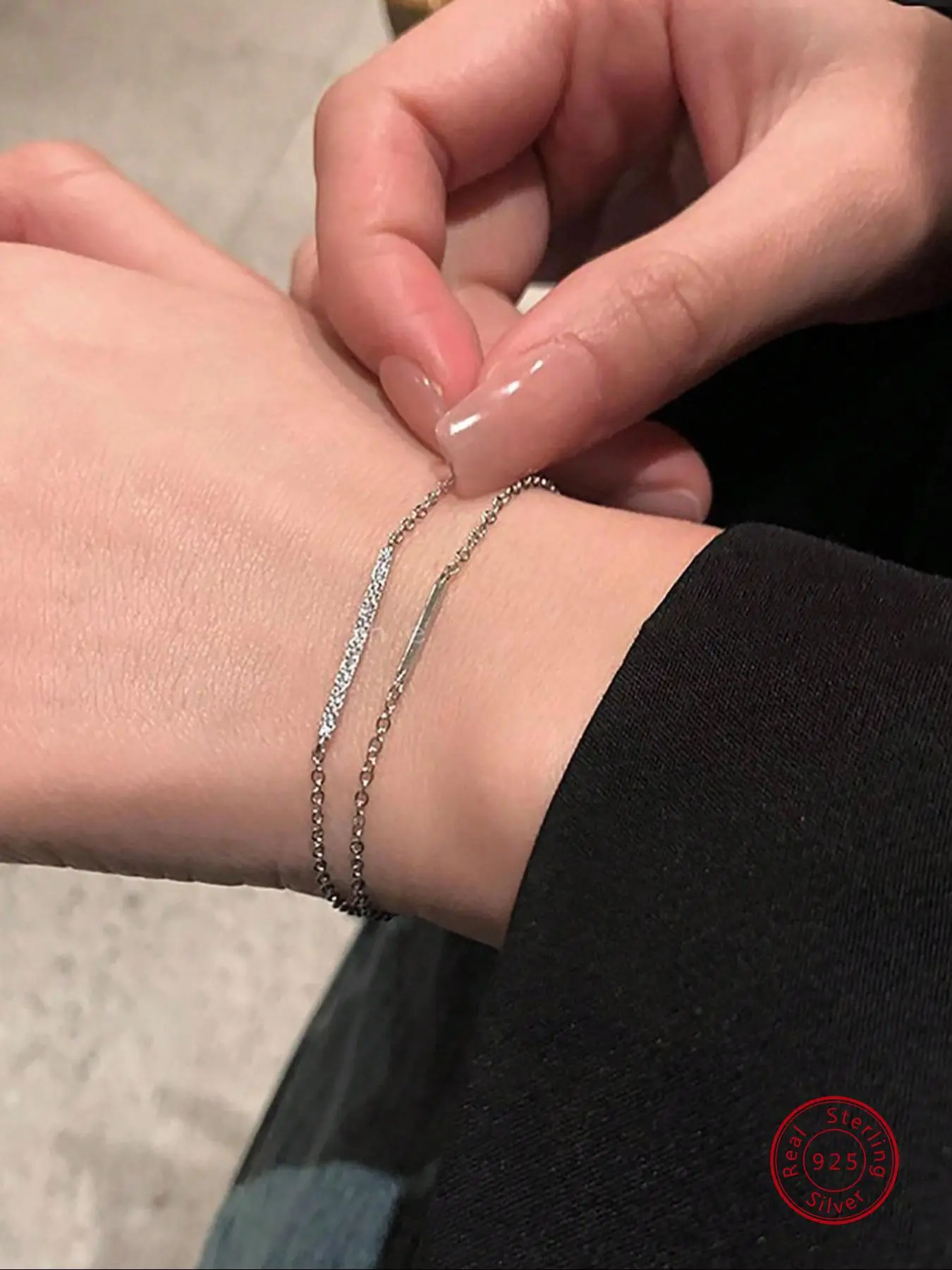 S925 Sterling Silver Layered Bracelet, Women's Rhinestone Bracelet, S925 Silver Jewelry for Party, Daily Decor, Trendy & Exquisite Jewelry for Gift