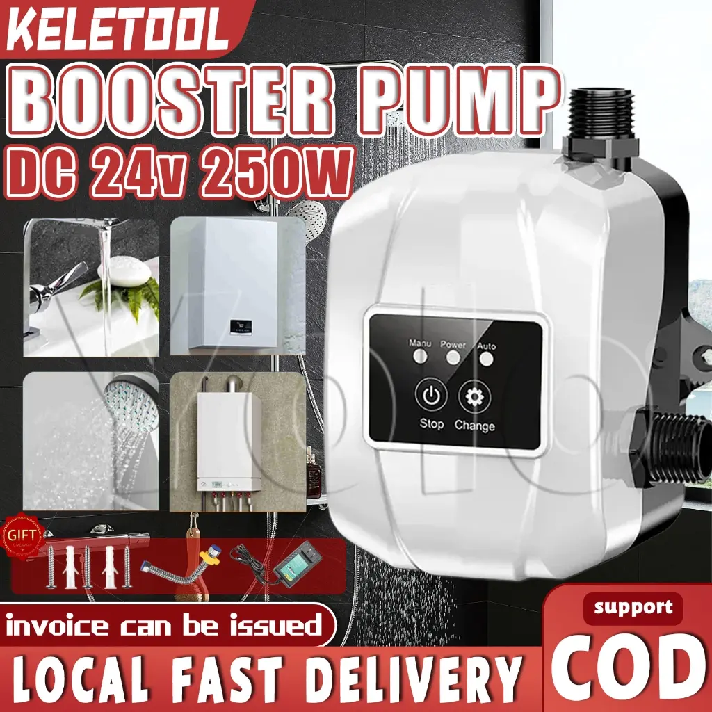 KELETOOL Pompa Booster Pendorong Shower Otomatis Booster Pendorong Air Booster Pump Otomatis 250Watt Mesin Pendorong Air Shower Water Heater Booster Wasser Air Pipa Mesin Pendorong