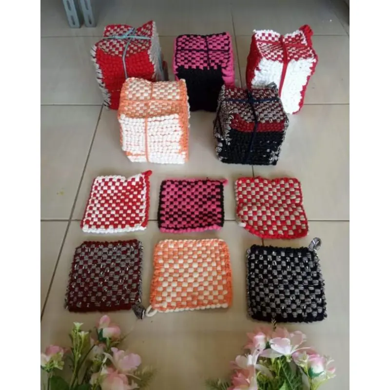 6 pcs Kain Lap CEMPAL Anyaman Anti Panas / Anyaman Kain / Serbet Tatakan Dapur Peralatan Masak 4