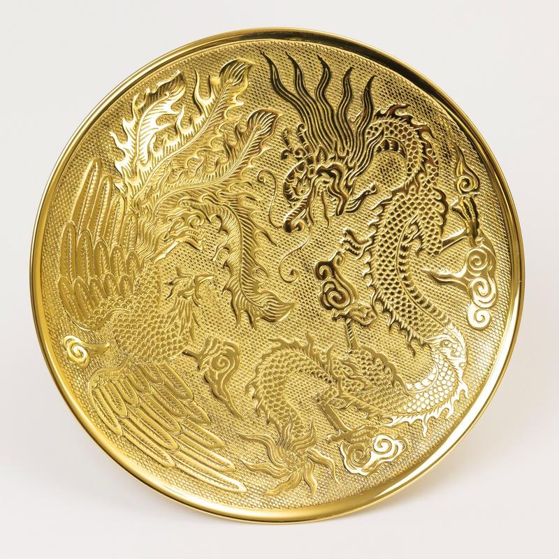 Dĩa Trái Cây Rồng Phụng cao 9.6cm x rộng 26.5cm Bằng Đồng dùng Trong Thờ Cúng Thương Hiệu Thuận Phát Bảo Hành 5 Năm