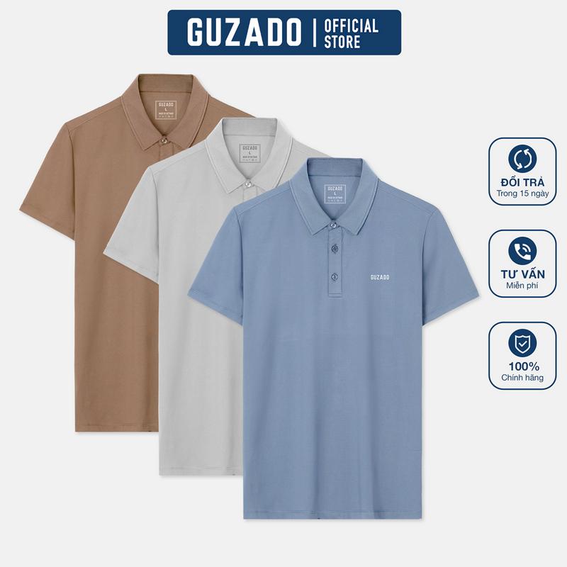COMBO 3 Áo Polo Nam Coolmax Pro Siêu Co Giãn Thoáng Khí CB3GPL01 Thương Hiệu GUZADO