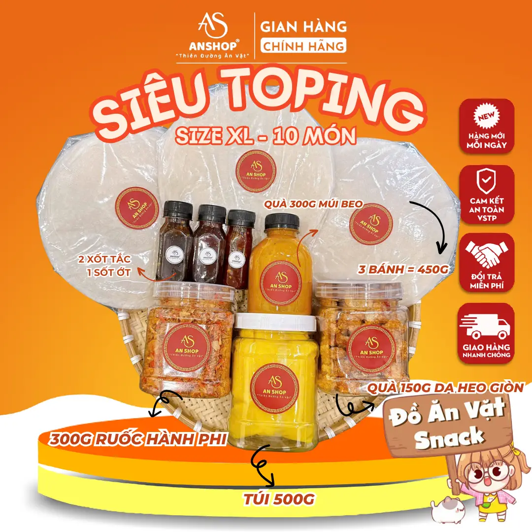[Siêu Topping] An Shop Topping Ăn Bánh Tráng Phơi Sương (Đồ Ăn Vặt Snacks) Food