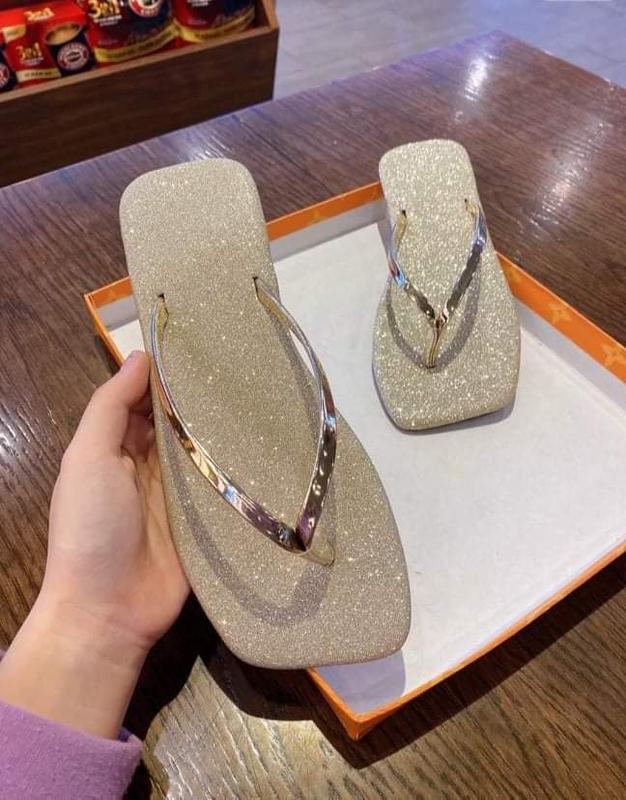 Dép nữ bệt xỏ ngón bling kim tuyến đi biển làm chơi siêu xinh hottrend DéP Shoes