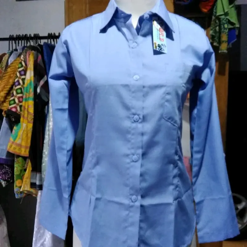 Seragam/ Kemeja Pabrik Garment Biru Muda Katun 1