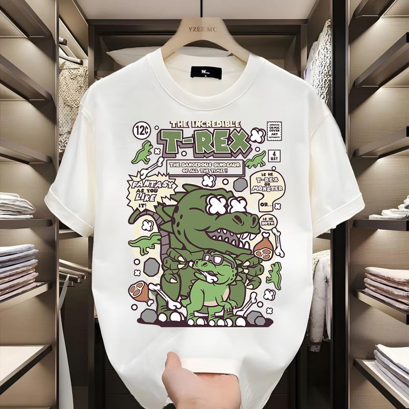 Product Introduction of Kaos Pria Lengan Pendek Motif Migrasi Dinosaurus 100% Katun 11