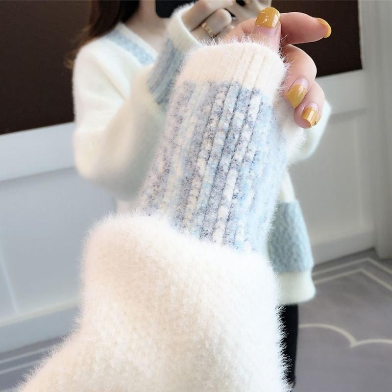 Product Introduction of Áo Len Lông Chồn Nhân Tạo, Hàng Mới Về Thu Đông 2022, Áo Khoác Cardigan Dệt Kim, Phong Cách Người Nổi Tiếng Trực Tuyến, Dành Cho Học Sinh Nữ, Phong Cách Hàn Quốc, Dáng Rộng Vừa Vặn, K263 Top Women 6