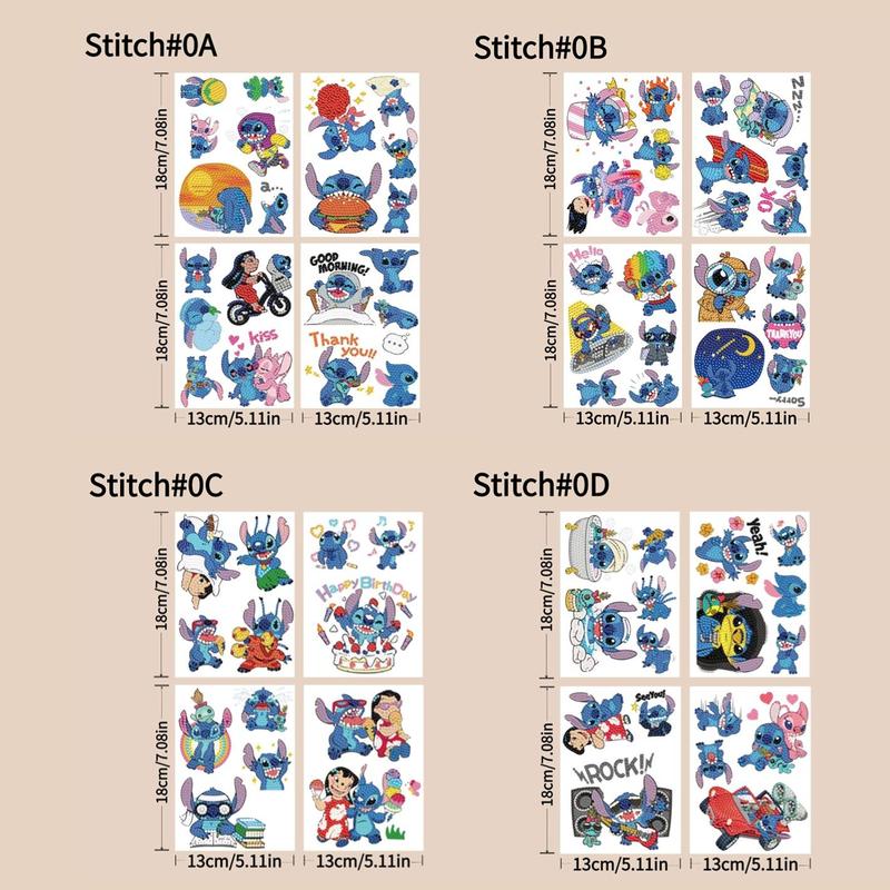 Product Introduction of Cartoon Stitch Diamond Art Painting Sticker, 1 Set DIY Diamond Arts Painting Sticker, DIY Decorative Art Picture for Home Bedroom, Christmas Gift 1