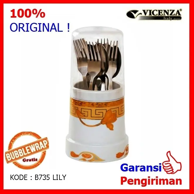 Tempat Sendok Plus Tutup Tempat Sendok Keramik Muat 24 pc Vicenza B 735