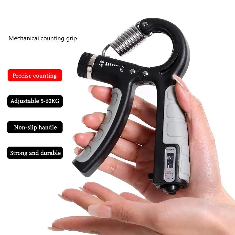 Adjustable Mechanical Counting Grip Strength Trainer, Hand Strengthener, Finger Rehabilitation Training Equipment for Home Gym 2