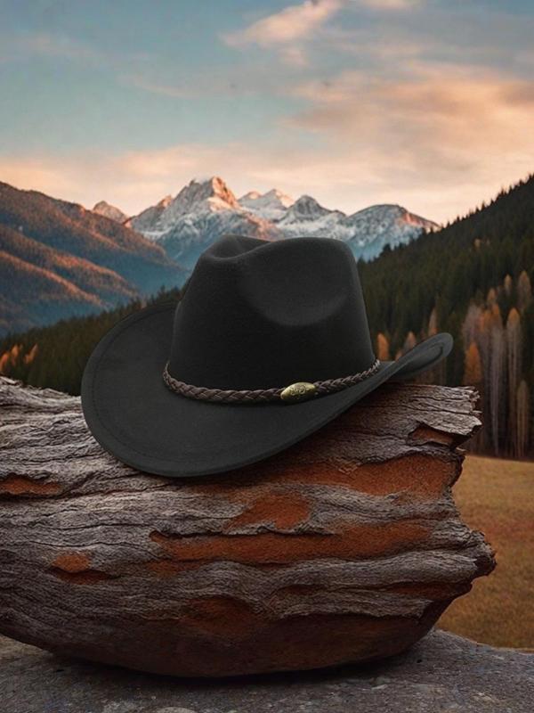 Unisex's Cowboy Hat, Fashionable Wide Brim Hat for Outdoor Activities, Casual Trendy Hat for Men & Women, Fashion Accessories for Daily Wear 8