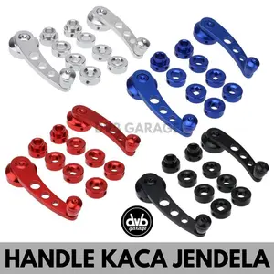 (2 PCS) HANDLE KACA JENDELA MANUAL PUTAR UNIVERSAL ALUMINIUM ENGKOL