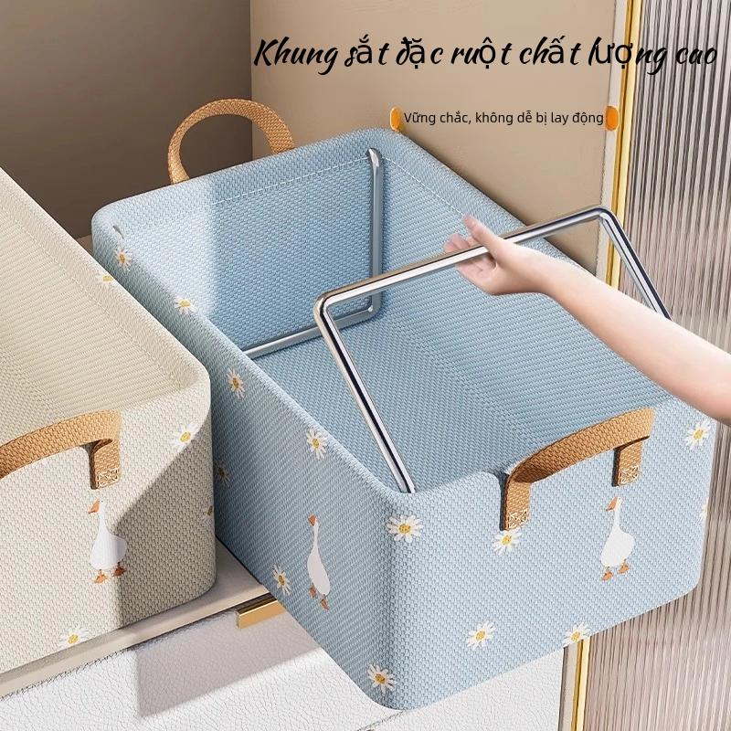 Hộp đựng đồ Hộp vải đựng quần áo chăn màn khung thép chắc chắn Túi vải đựng đồ gọn nhẹ tối ưu không gian 5