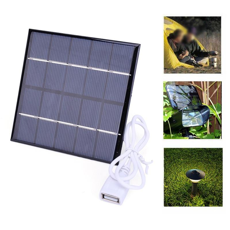 5W 5V Solar Battery Charger Board Outdoor Camping Power Bank Phone Charging 8