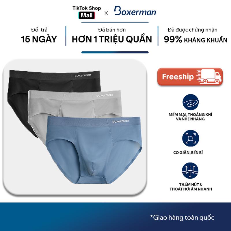 Combo 3 quần sịp tam giác SLIP thun lạnh cao cấp BOXERMAN Menswear Quần Boxer Quần Lót